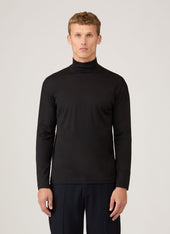 Men's Long Sleeve Roll Neck in Black
