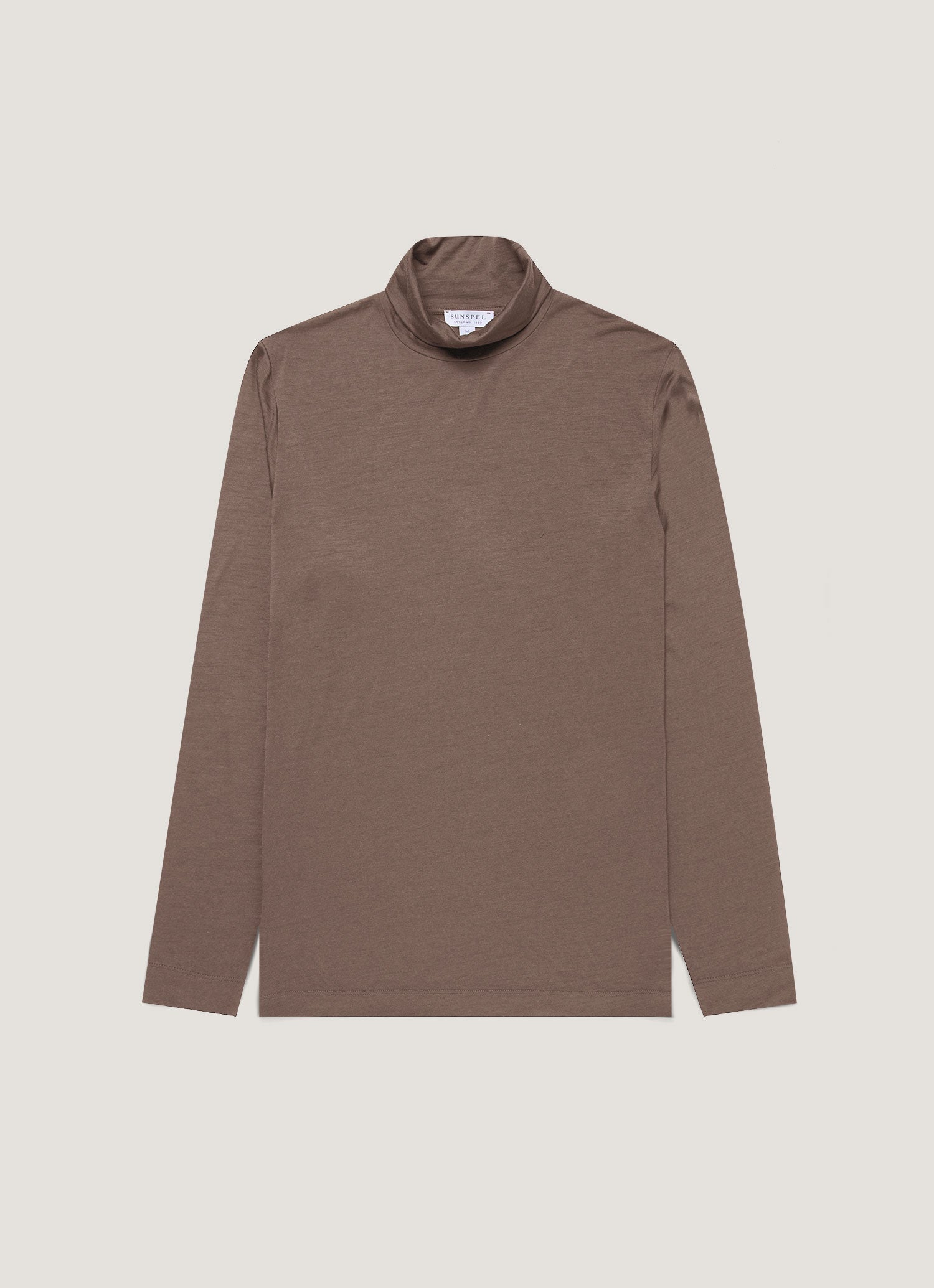 Men S Ultra Fine Merino Roll Neck In Sandstone