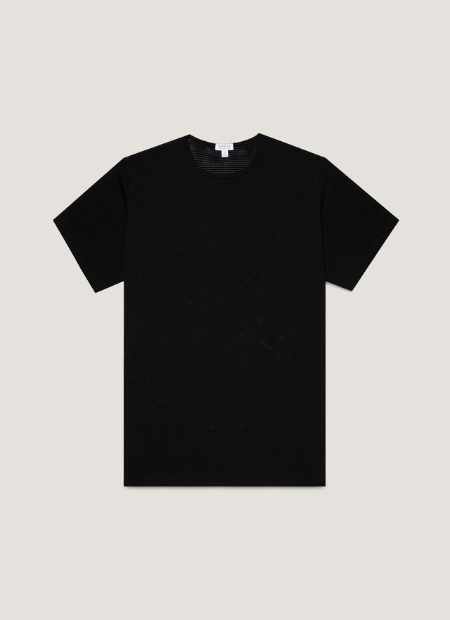 Men's Cellular Cotton Underwear T-shirt in Black