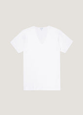 Men's Cellular Cotton V-neck Underwear T-shirt in White