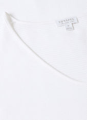 Men's Cellular Cotton V-neck Underwear T-shirt in White