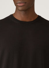 Men's Sea Island Cotton Knit T-shirt in Black