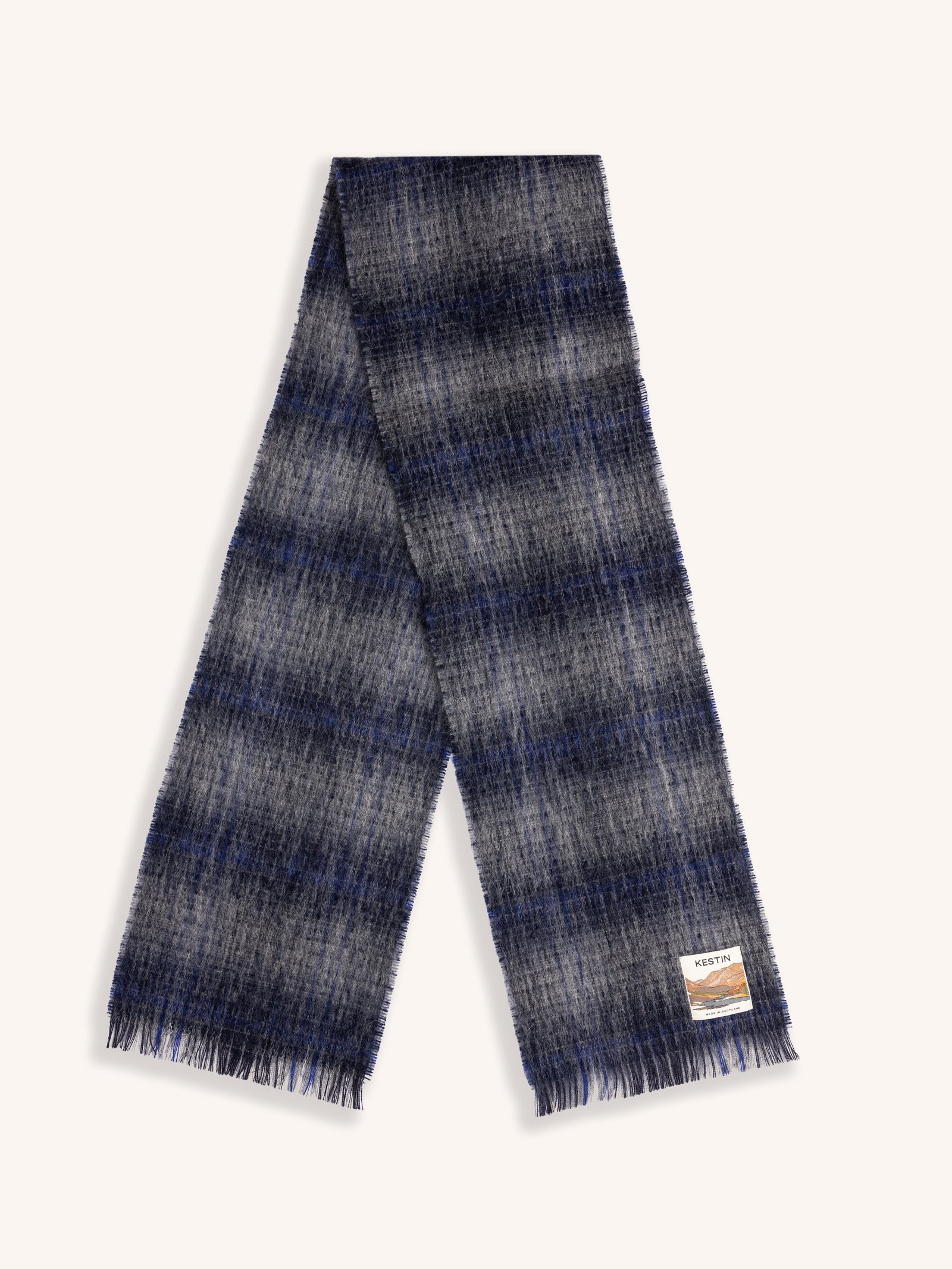 Muir Brushed Scarf In Check Mohair Blend