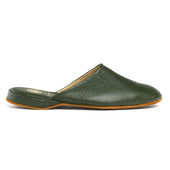 Mule Slipper in Olive Deerskin