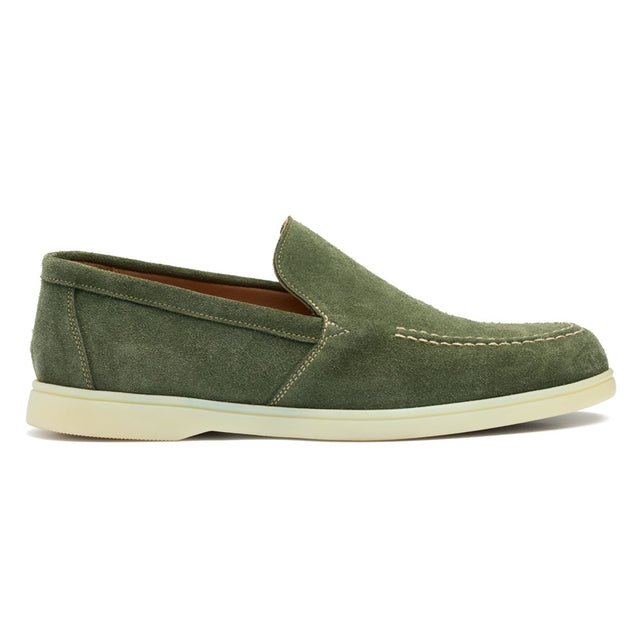 Mullion Apron Loafer in Birch Suede