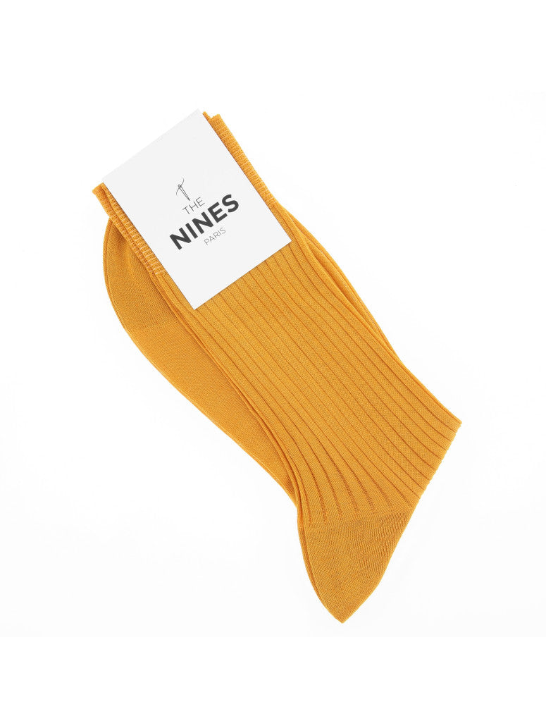 Yellow Cotton Lisle Socks