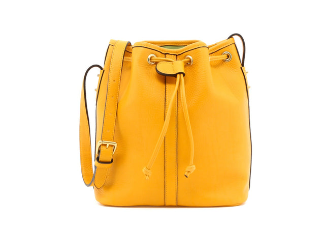 Bucket Bag - Mustard/Lilypad Interior - Tumbled
