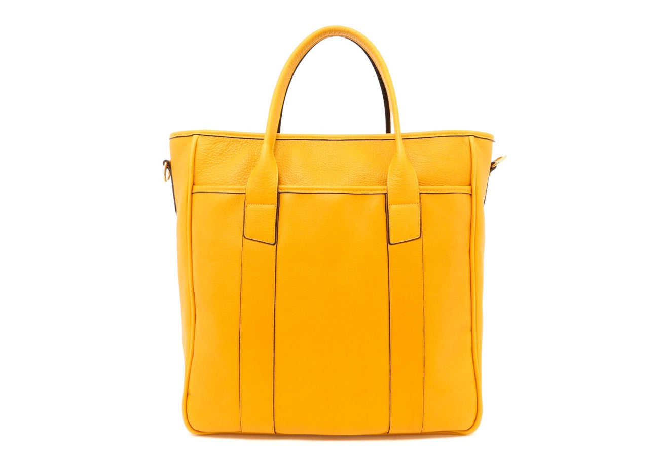 Commuter Tote - Mustard - Tumbled Leather
