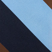Japanese Repp Stripe Silk Tie Navy Brown