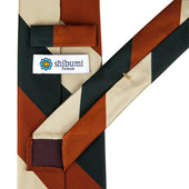 Japanese Repp Stripe Silk Tie Forest Cream
