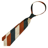 Japanese Repp Stripe Silk Tie Forest Cream