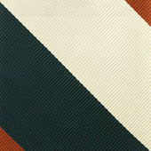 Japanese Repp Stripe Silk Tie Forest Cream