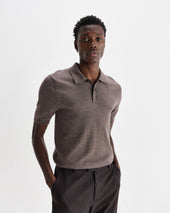 Naples Marl Worsted Wool Knitted Polo