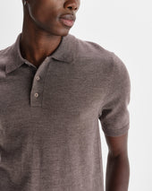Naples Marl Worsted Wool Knitted Polo