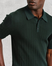 Naples Dark Textured Knitted Polo Shirt