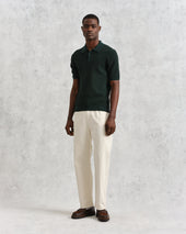 Naples Dark Textured Knitted Polo Shirt