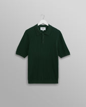 Naples - Dark Green Textured Knitted Polo Shirt