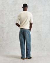 Naples Diamond Stripe Knitted Polo
