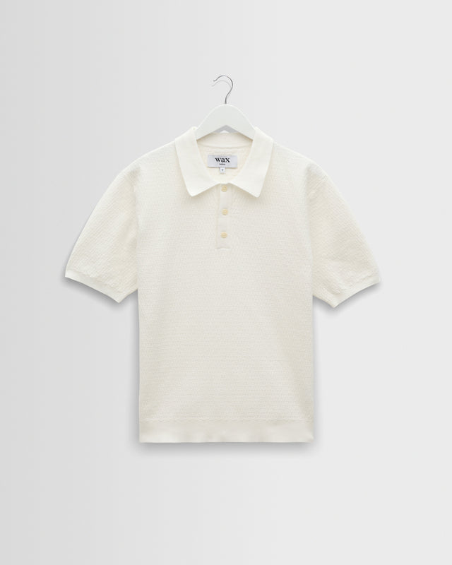 Naples - Ecru Retro Diamond Knitted Polo