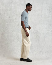 Naples Grey Blue Diamond Stripe Knitted Polo