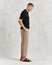 Naples Midnight Textured Knitted Polo Shirt
