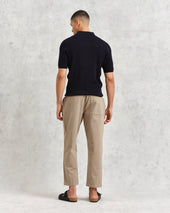Naples Midnight Textured Knitted Polo Shirt