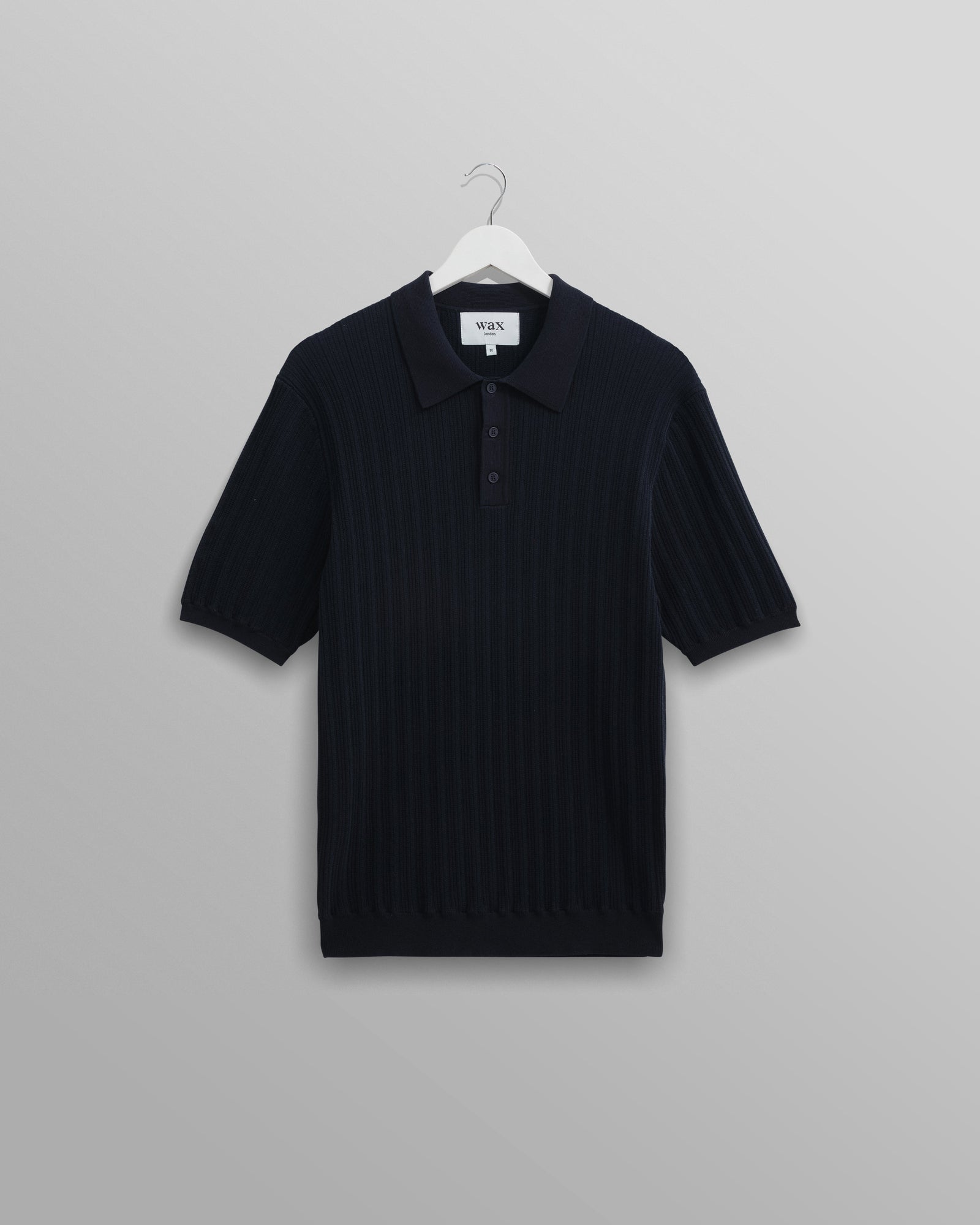 Naples Midnight Textured Knitted Polo Shirt