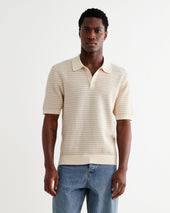 Naples Natural Mini Geometric Knitted Polo