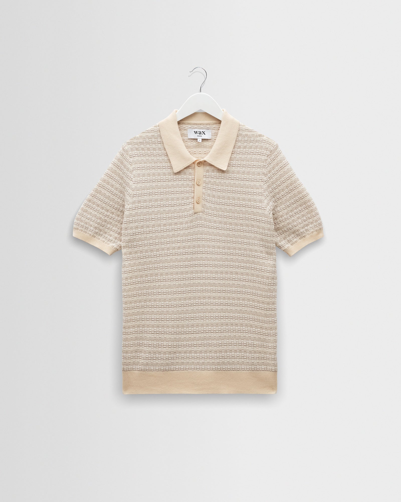 Naples Natural Mini Geometric Knitted Polo