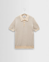 Naples - Natural Mini Geometric Knitted Polo
