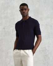 Naples Diamond Stripe Knitted Polo