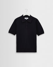 Naples - Navy Retro Diamond Knitted Polo
