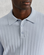 Naples Pale Textured Knitted Polo Shirt