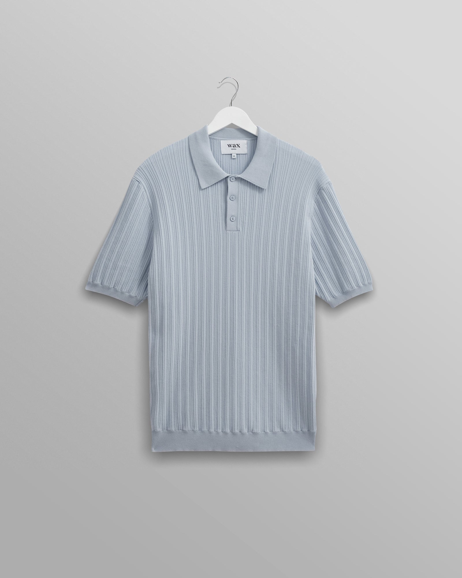 Naples Pale Textured Knitted Polo Shirt