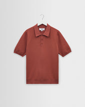 Naples - Rust Retro Diamond Knitted Polo