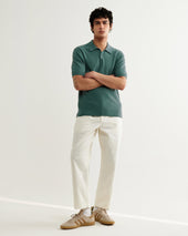 Naples Sea Green Retro Diamond Knitted Polo