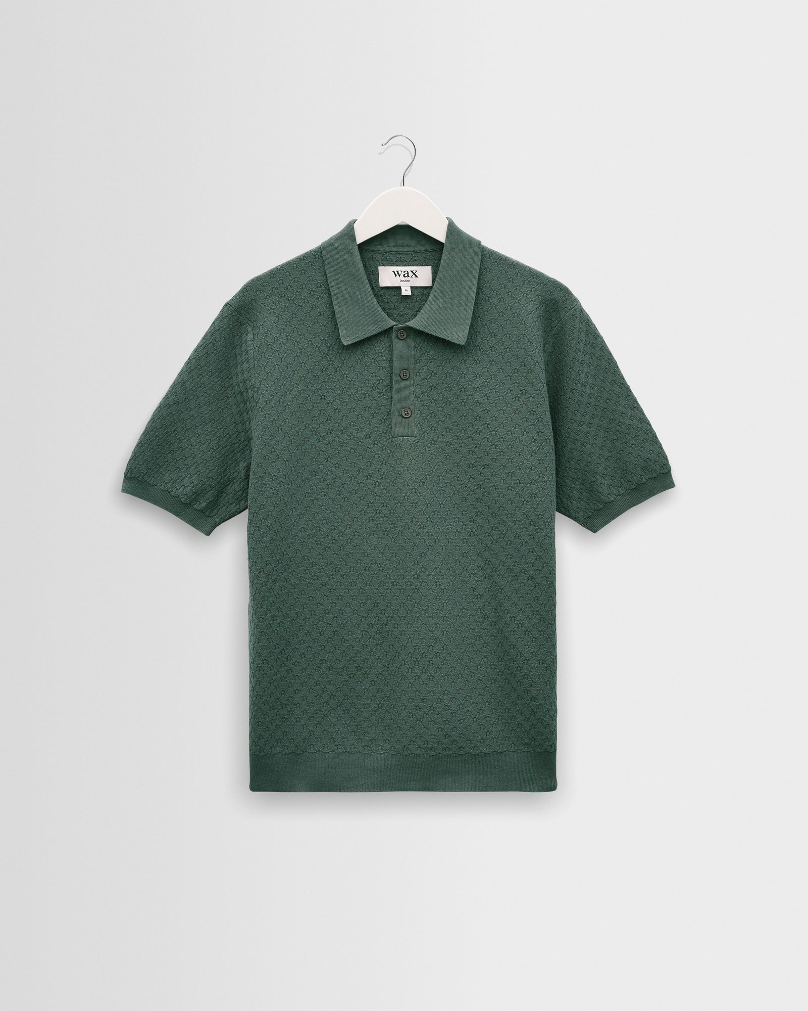 Naples Sea Green Retro Diamond Knitted Polo