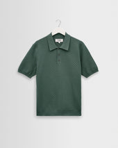 Naples - Sea Green Retro Diamond Knitted Polo