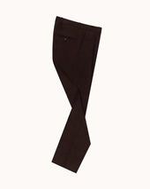 Relaxed Single Pleat Trouser - Dark Brown Cotton Canvas