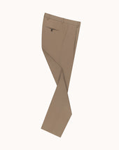 Relaxed Single Pleat Trouser - Taupe Cotton Canvas