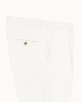 Relaxed Single Pleat Trouser Off Cotton Canvas