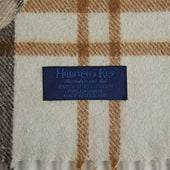 Natural Alba Tartan Narrow Width Cashmere Scarf