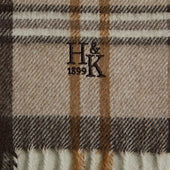 Natural Alba Tartan Narrow Width Cashmere Scarf