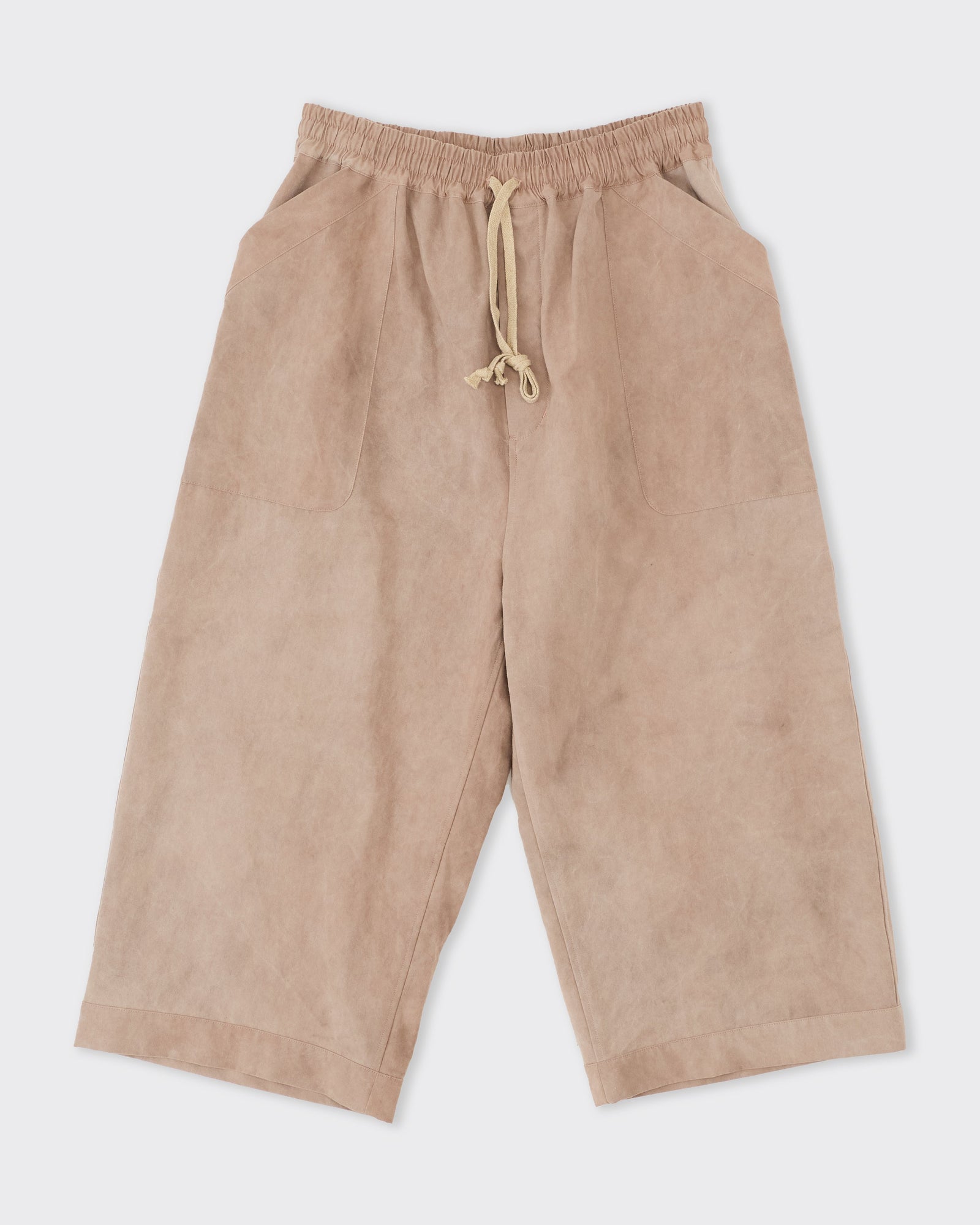 Natural Dyed Cotton Oxford Cropped Trousers Dry