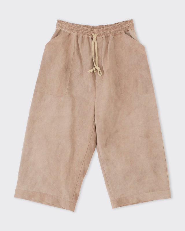 Natural Dyed Cotton Oxford Cropped Trousers Dry