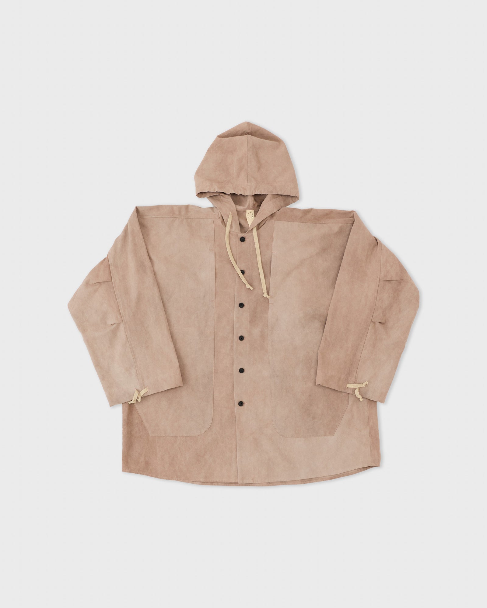 Natural Dyed Cotton Oxford Hooded Shirt Jacket Dry