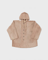 Natural Dyed Cotton Oxford Hooded Shirt Jacket Dry