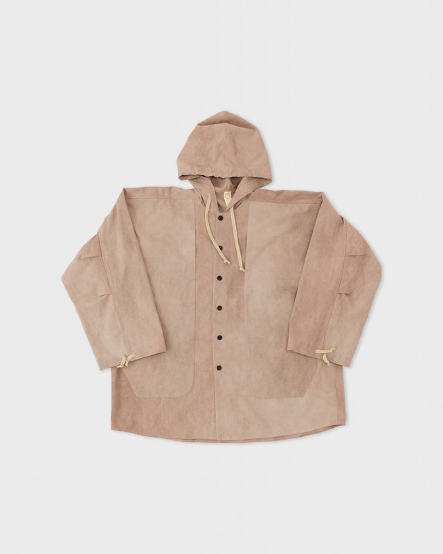 Natural Dyed Cotton Oxford Hooded Shirt Jacket Dry