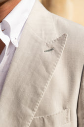 Natural Herringbone Double Breasted Suit Made In Italy