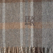 Natural Mackellar Tartan Wide Width Cashmere Scarf